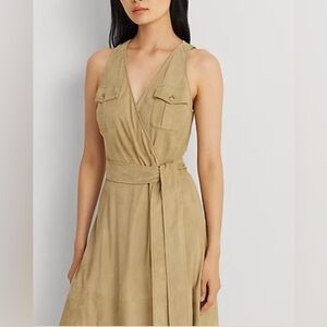 Lauren Ralph Lauren Belted Suede Sleeveless Dress Size 8